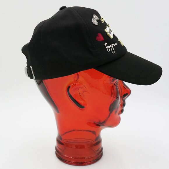 NWT Karl Lagerfeld Paris Women/Men Cate Pins Baseball Cap in Black - Picture 10 of 16